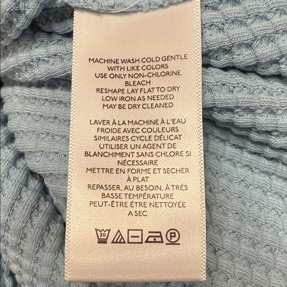 Anthropologie Pilcro Small Light Blue Waffle Knit Oversized Crop Tee NWT - Picture 10 of 11